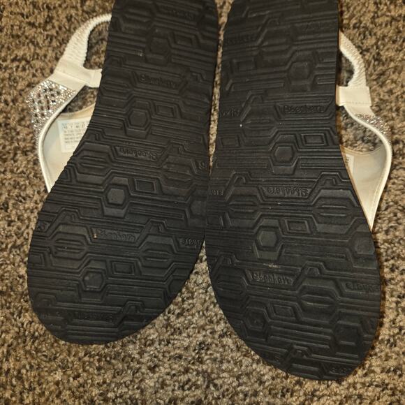 Women's White Sandals with Rhinestone Detailing - Picture 2 of 3